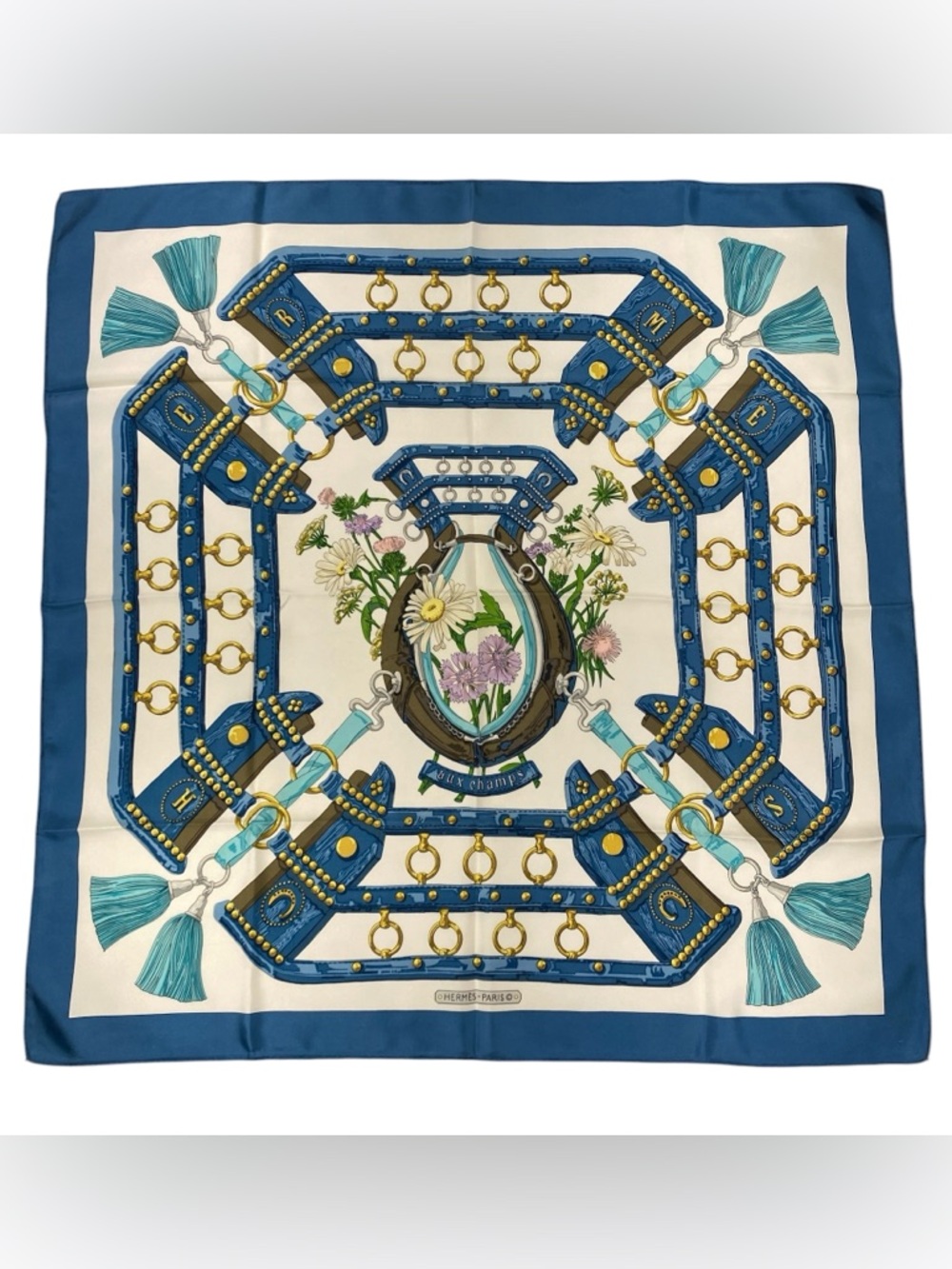 Hermes Silk Scarf Vintage Aux Champs Carre 90 By Caty Latham